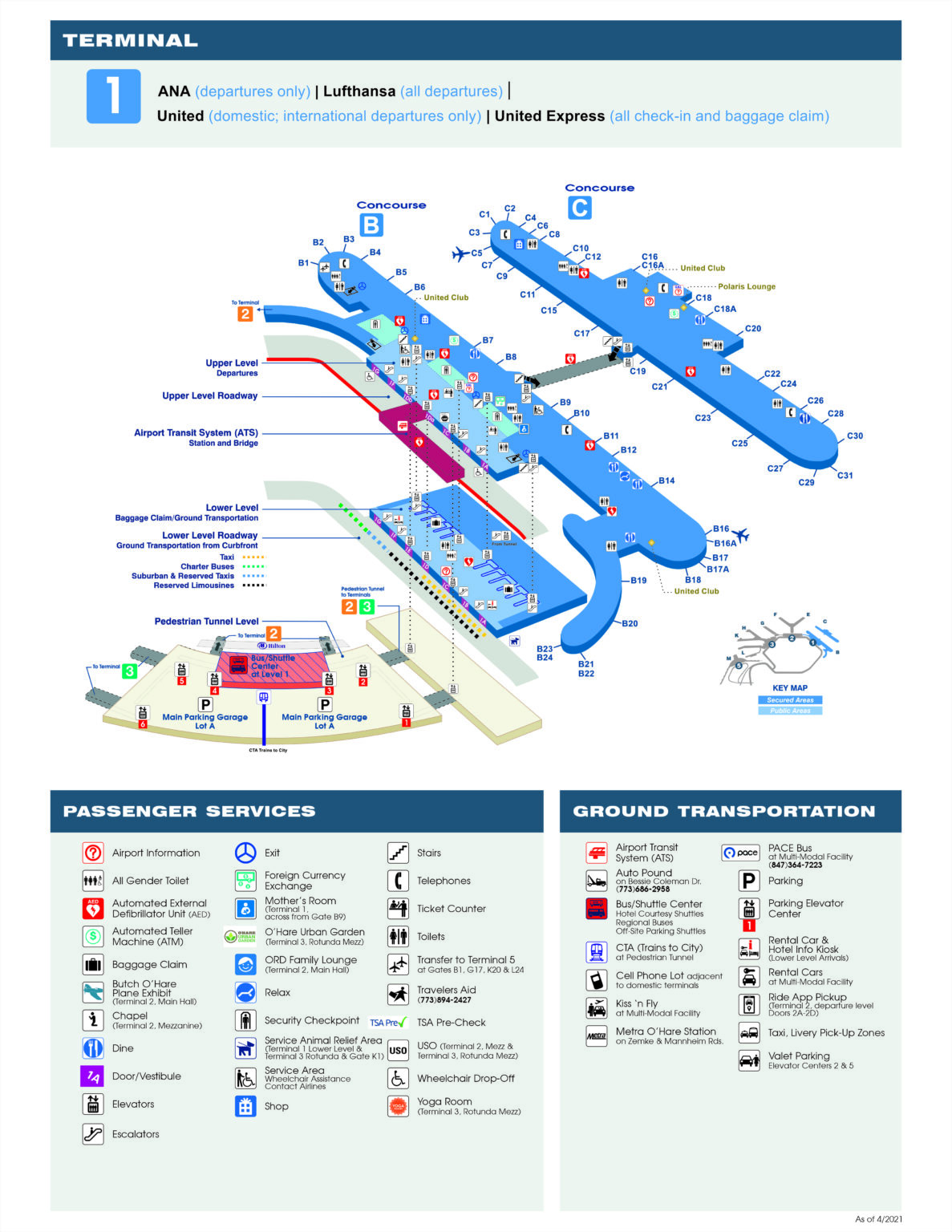 Chicago Airport Terminal 1 Map 1187x1536 