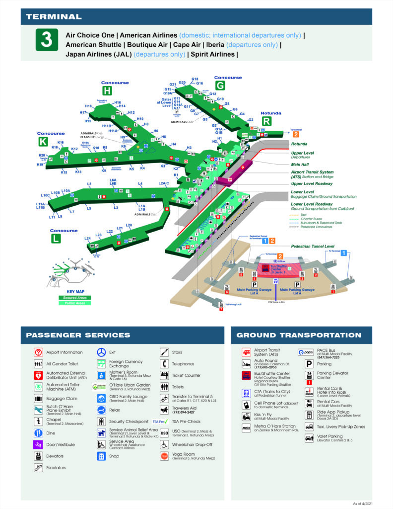 Chicago Airport Terminal 3 Map