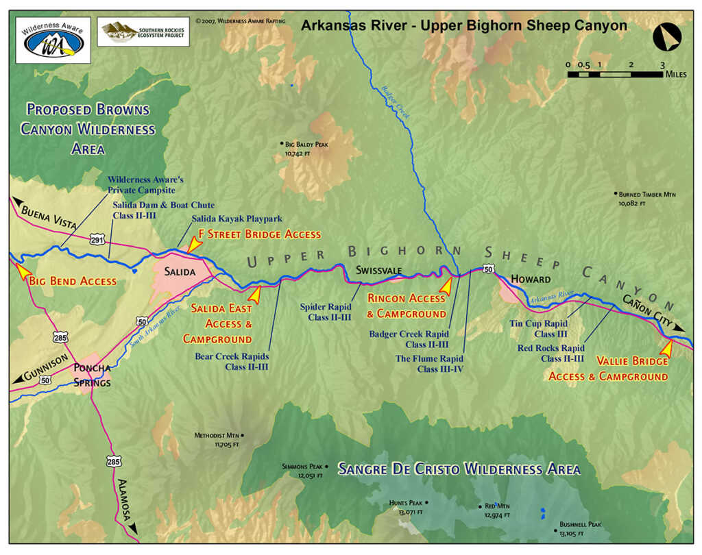 arkansas river rafting map