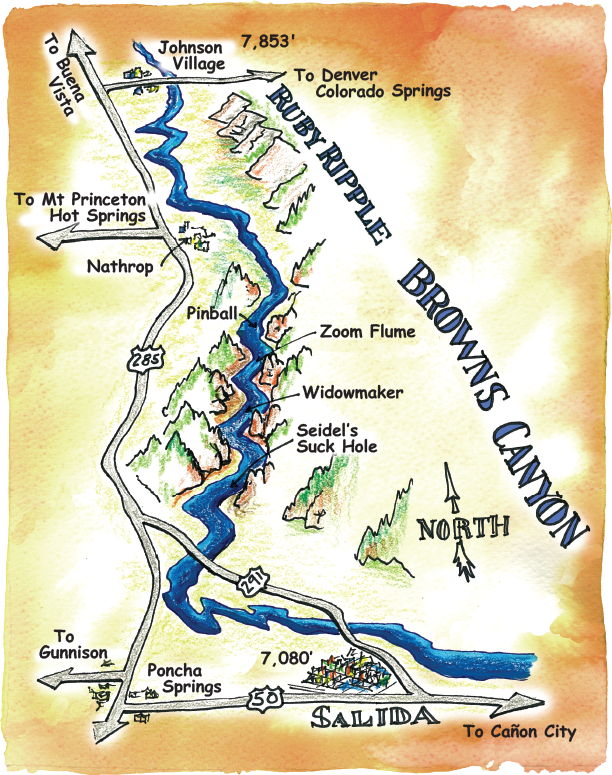 browns canyon rafting map