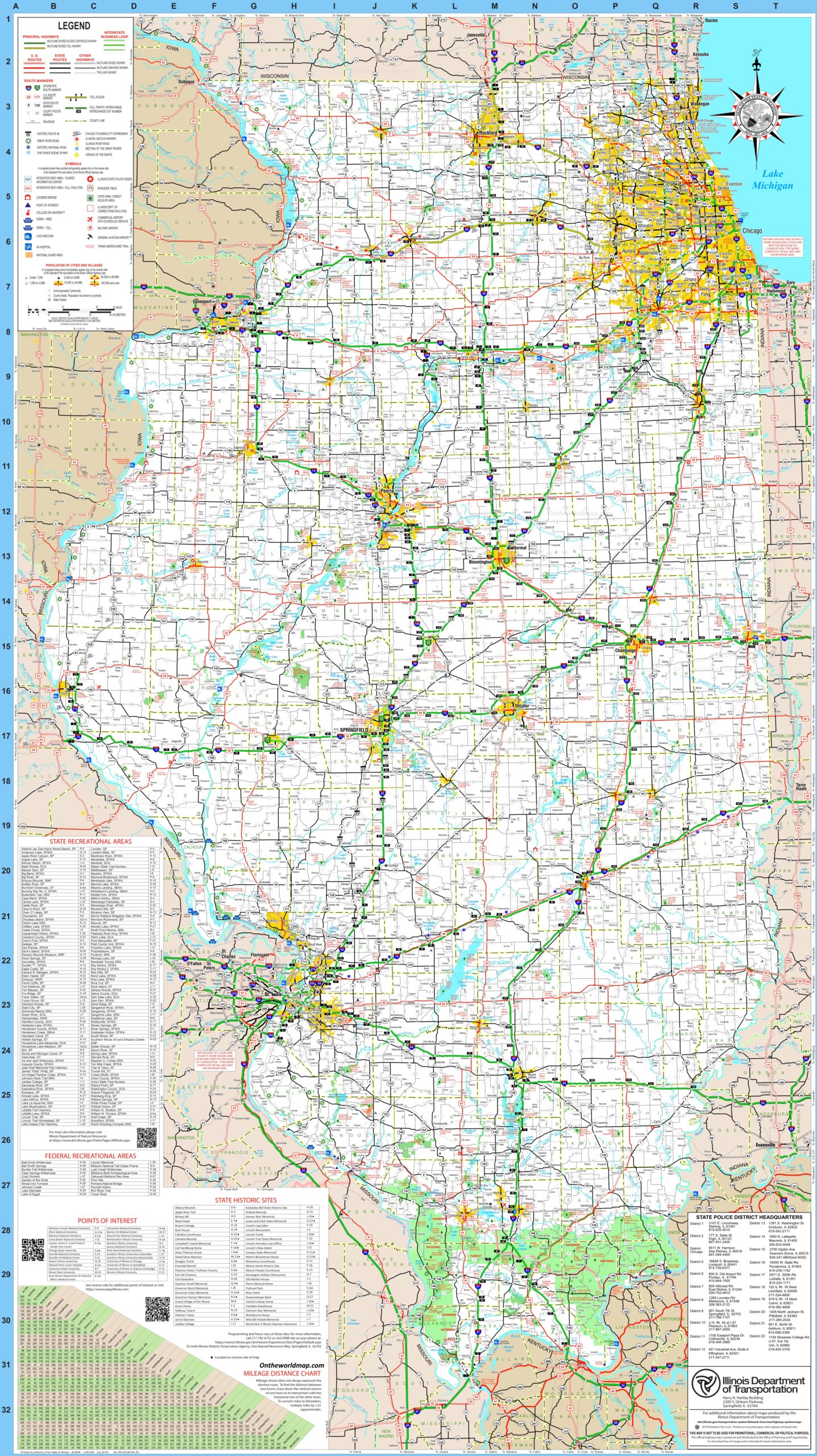Free Printable Illinois (IL) Road & Highway Maps