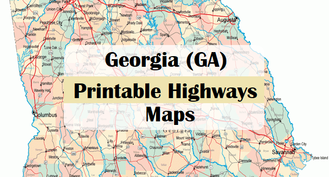 Free Printable Highway Maps Of Georgia Ga