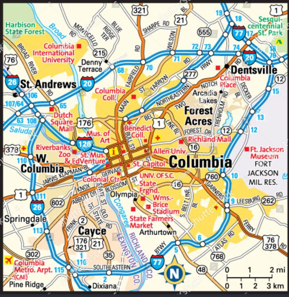 Columbia street road map