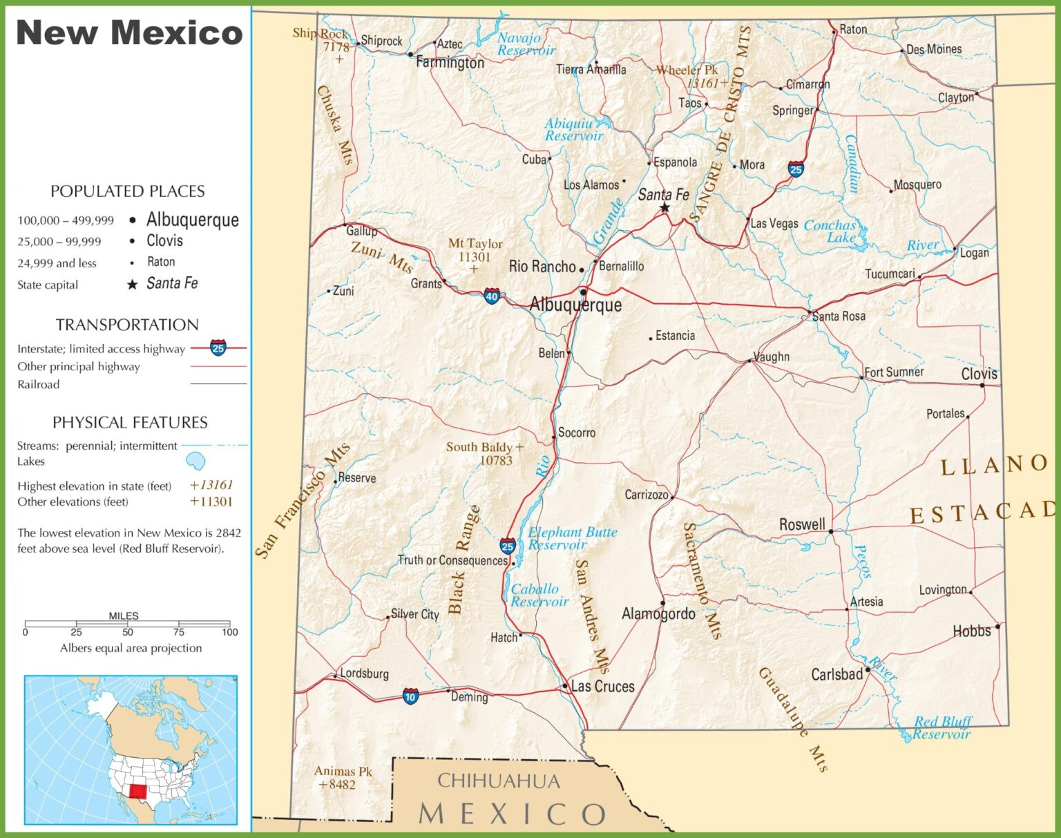 New Mexico (NM) Road and Highway Map [Printable & Free]