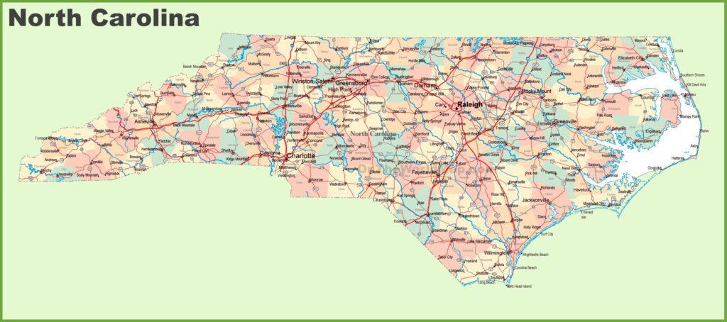 road-map-of-north-carolina-with-cities