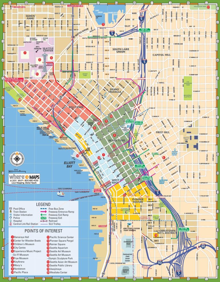 Seattle, Washington Road and Highway Map (Printable)