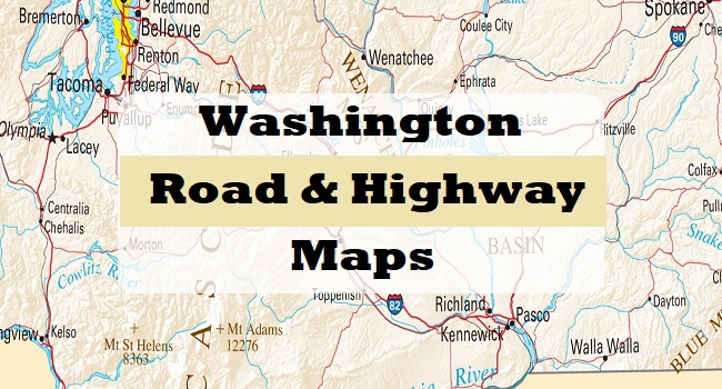 Washington Road Map Printable   Washington Road Highway Map 