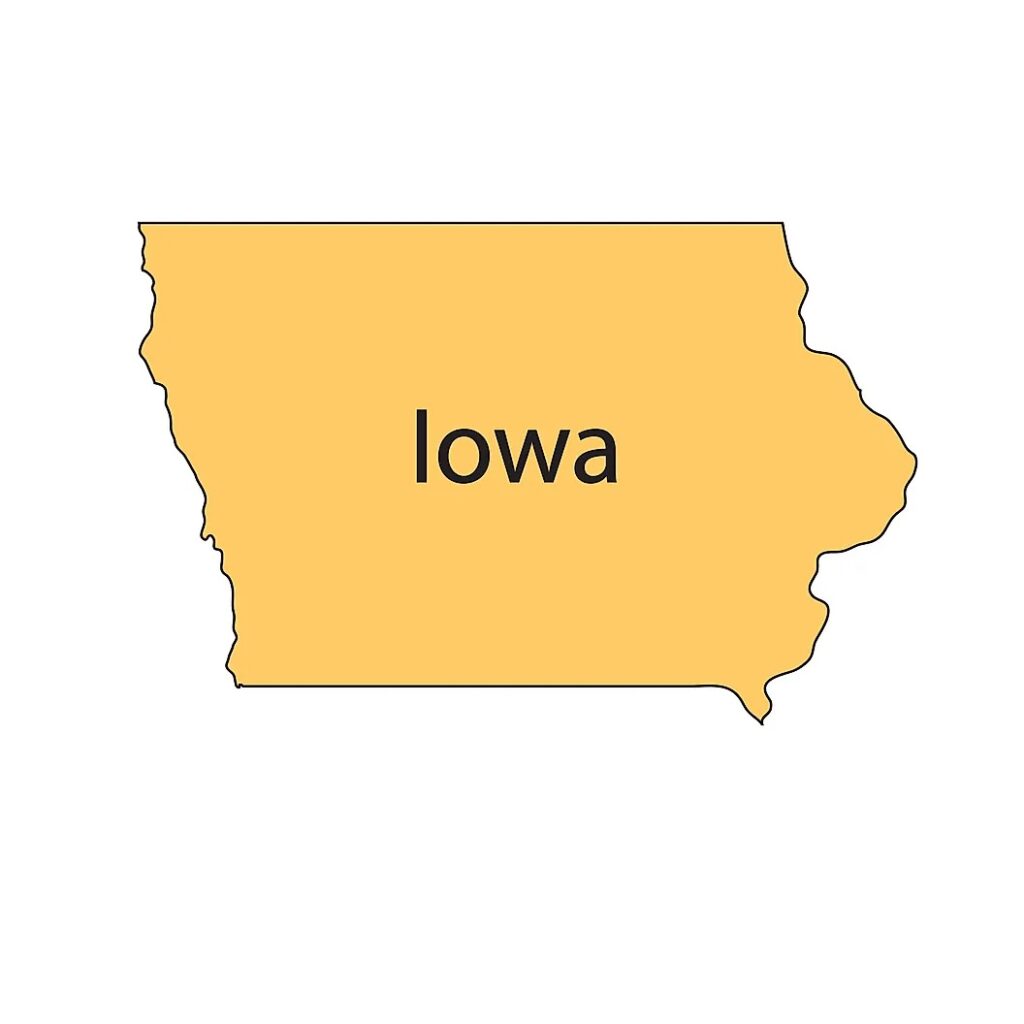 Blank map of Iowa