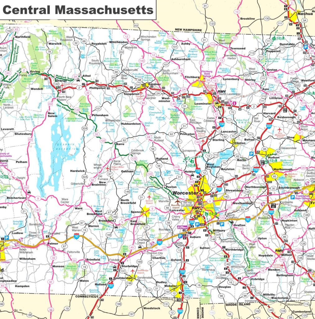 Central Massachusetts Map
