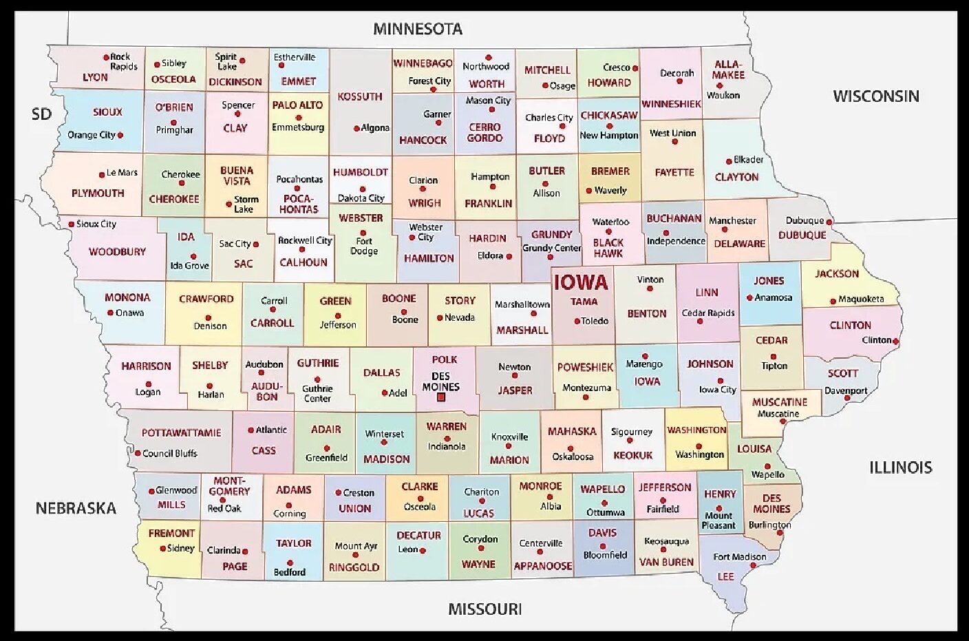 County Map Of Iowa Pdf 