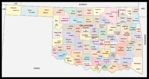 Oklahoma Map with Towns and Cities | City and Town Map