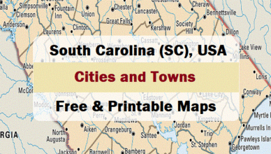 Feature Cities Map of South-Carolina