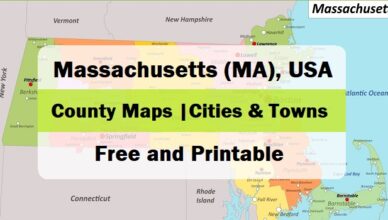 Feature images Massachusetts county map with cities