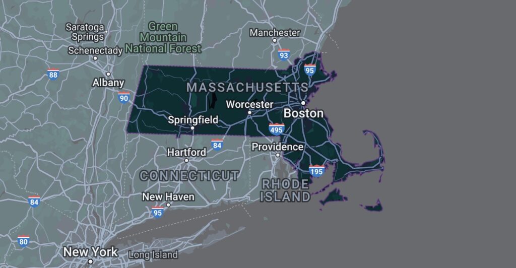 Google Map of Massachusetts