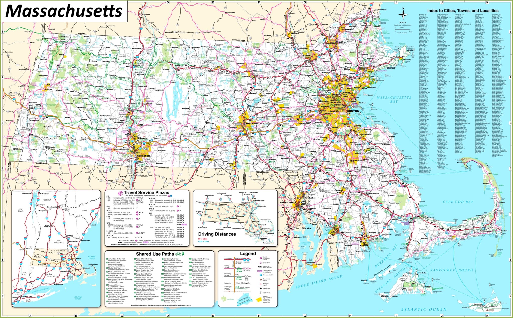 Massachusetts Map With Cities And Towns 2048x1272 