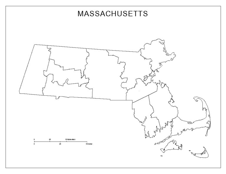 Massachusetts County Map | County Map with Cities