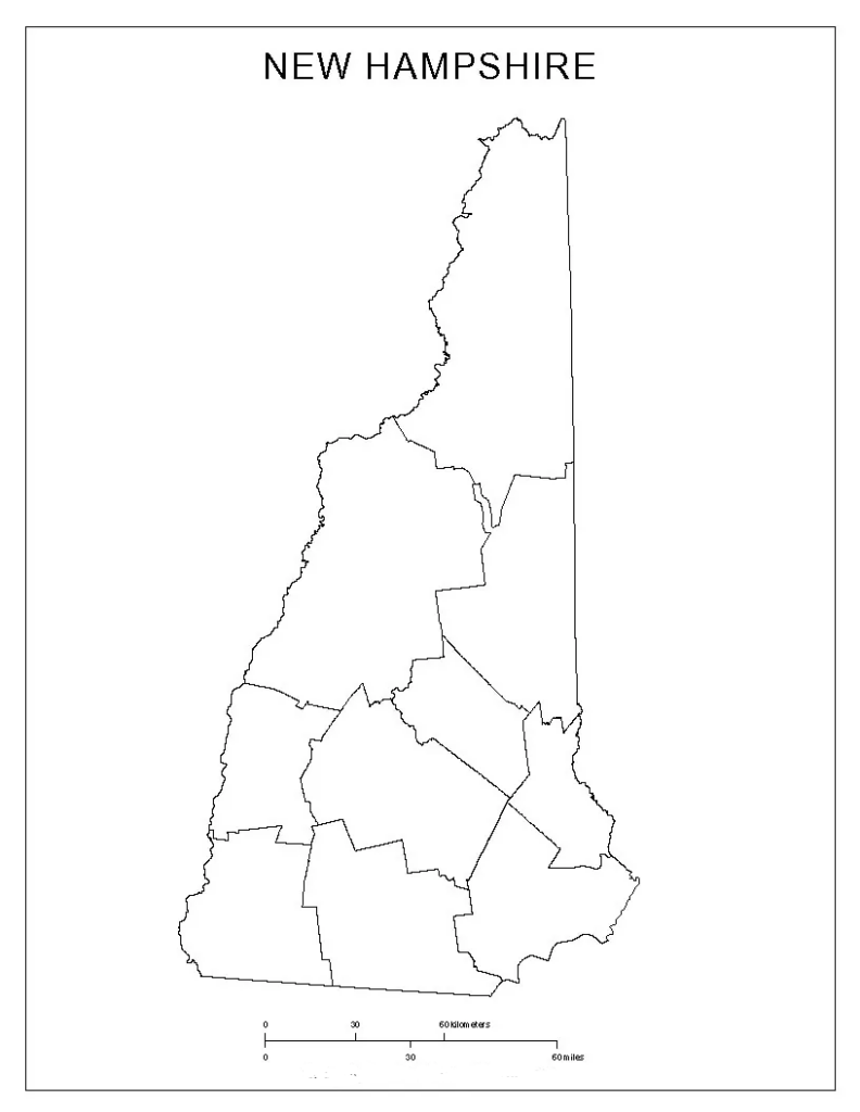 New Hampshire Blank County Map