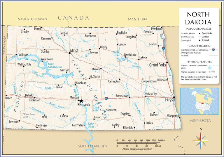 Map Of North Dakota Cities And Towns Printable City Maps 3641