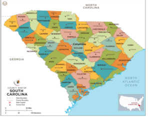 South Carolina County Map | County Map with Cities