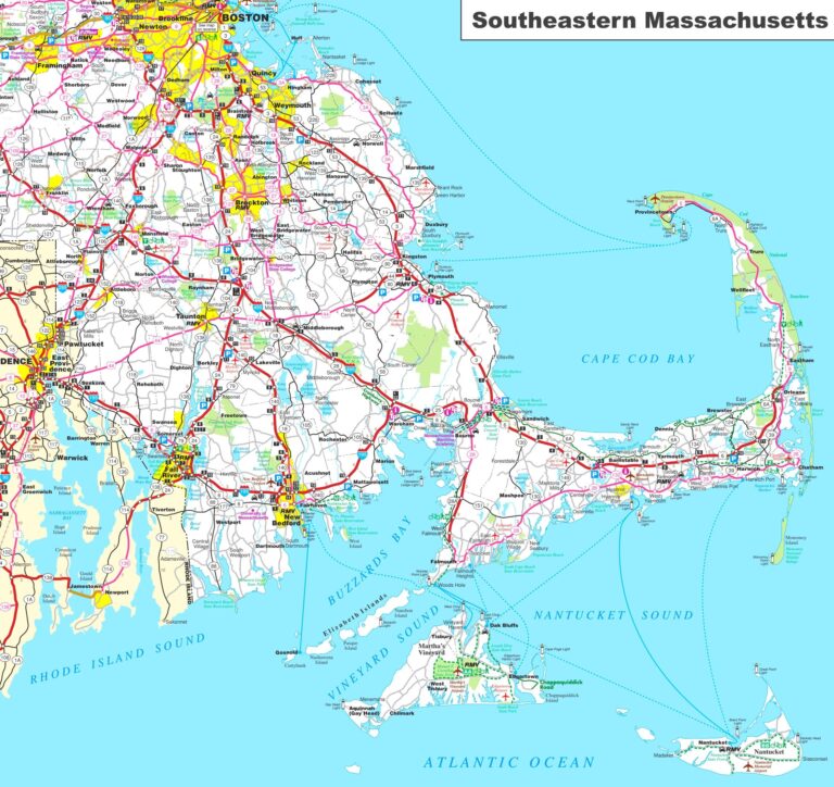 Map of Massachusetts (MA) | State, Outline, County, Cities, Towns