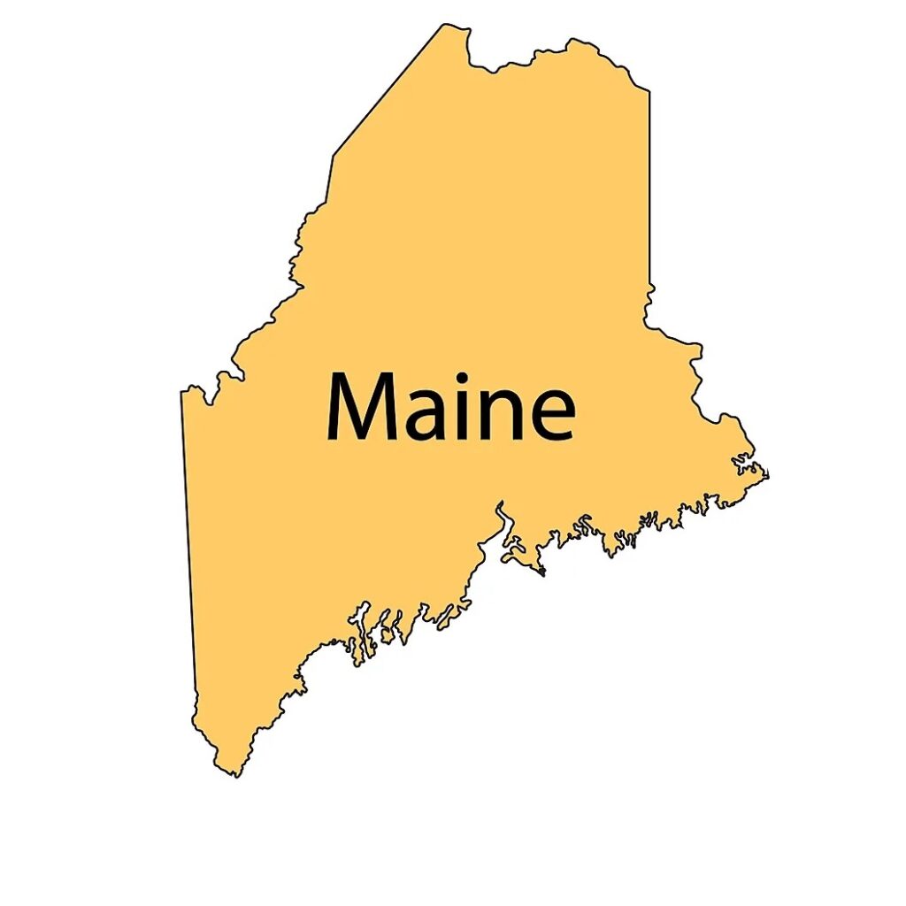 blank map of maine