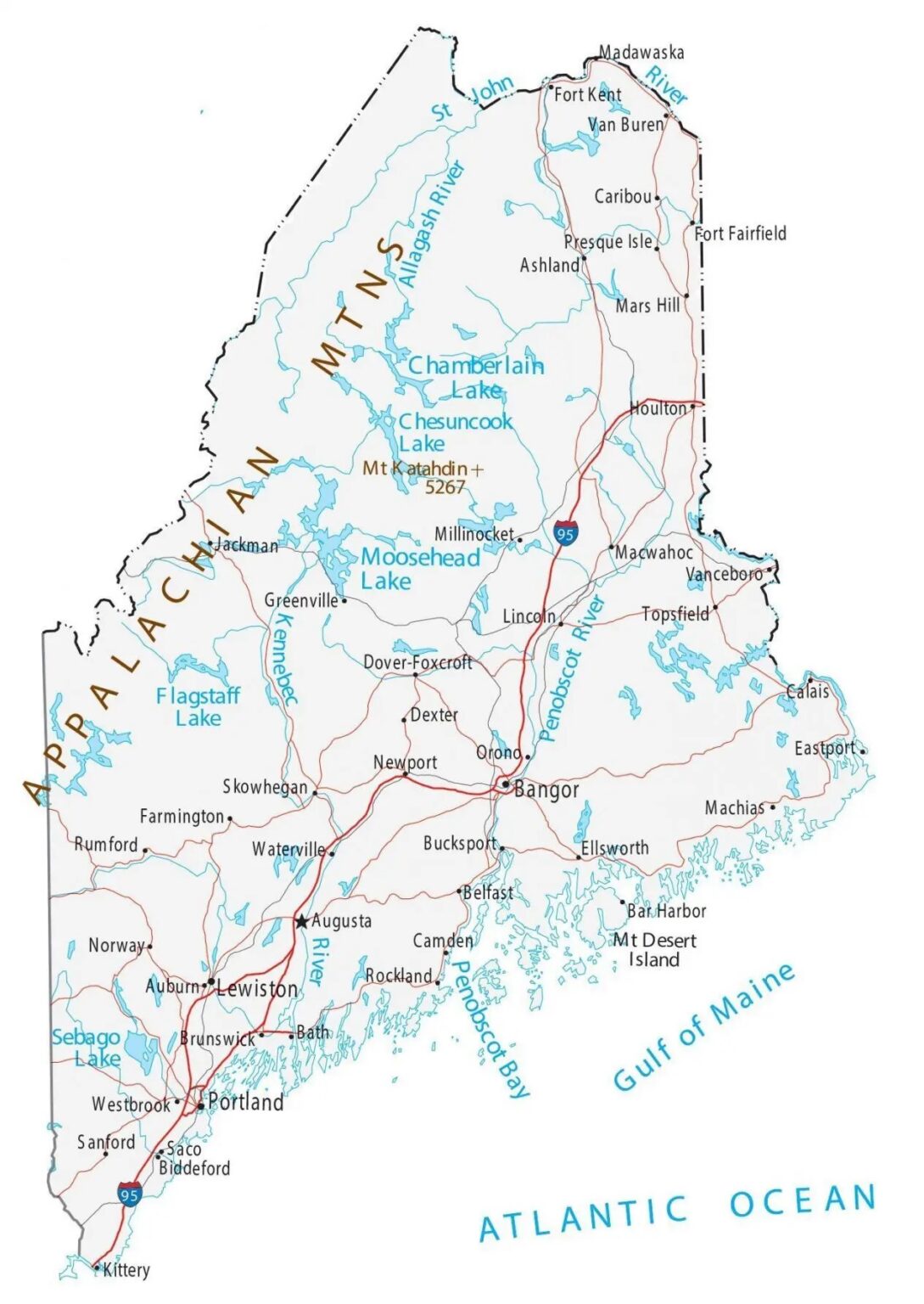 Map of Maine (ME) Cities and Towns | Printable City Maps