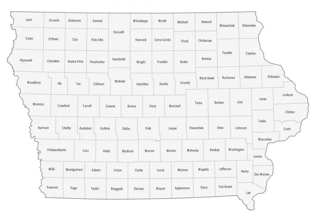 map of Iowa County