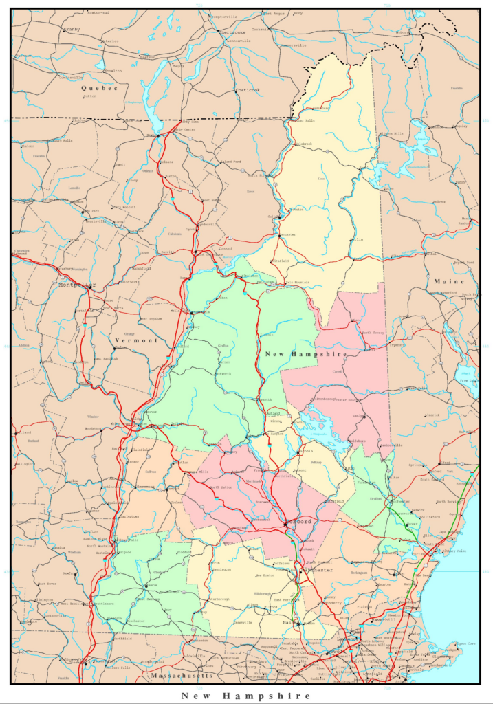 map of new hampshire cities and towns