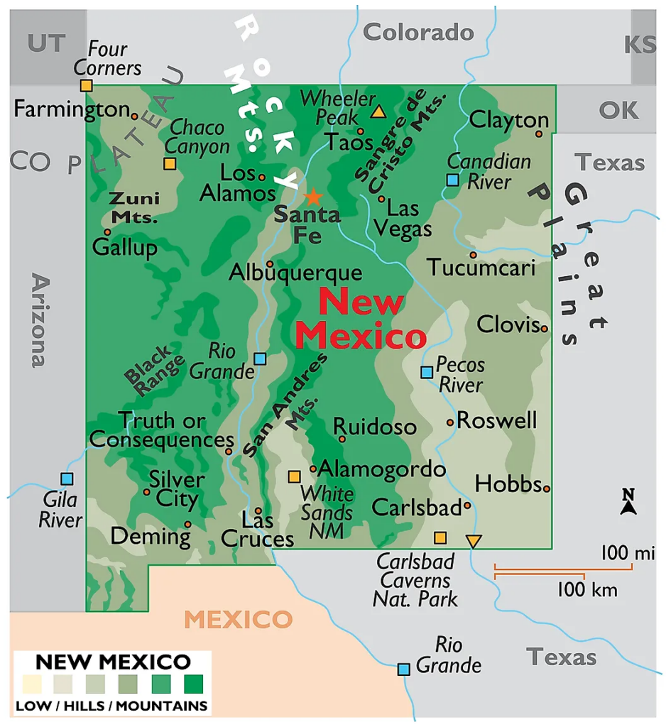 new mexico state map