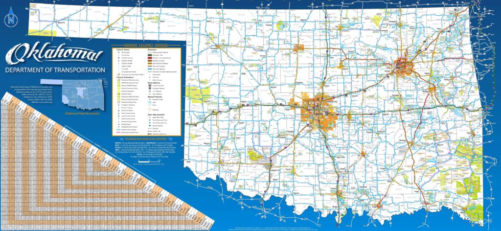 oklahoma map with cities and towns