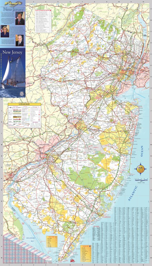 New Jersey (NJ) Map | State, Outline, County, Cities, Towns