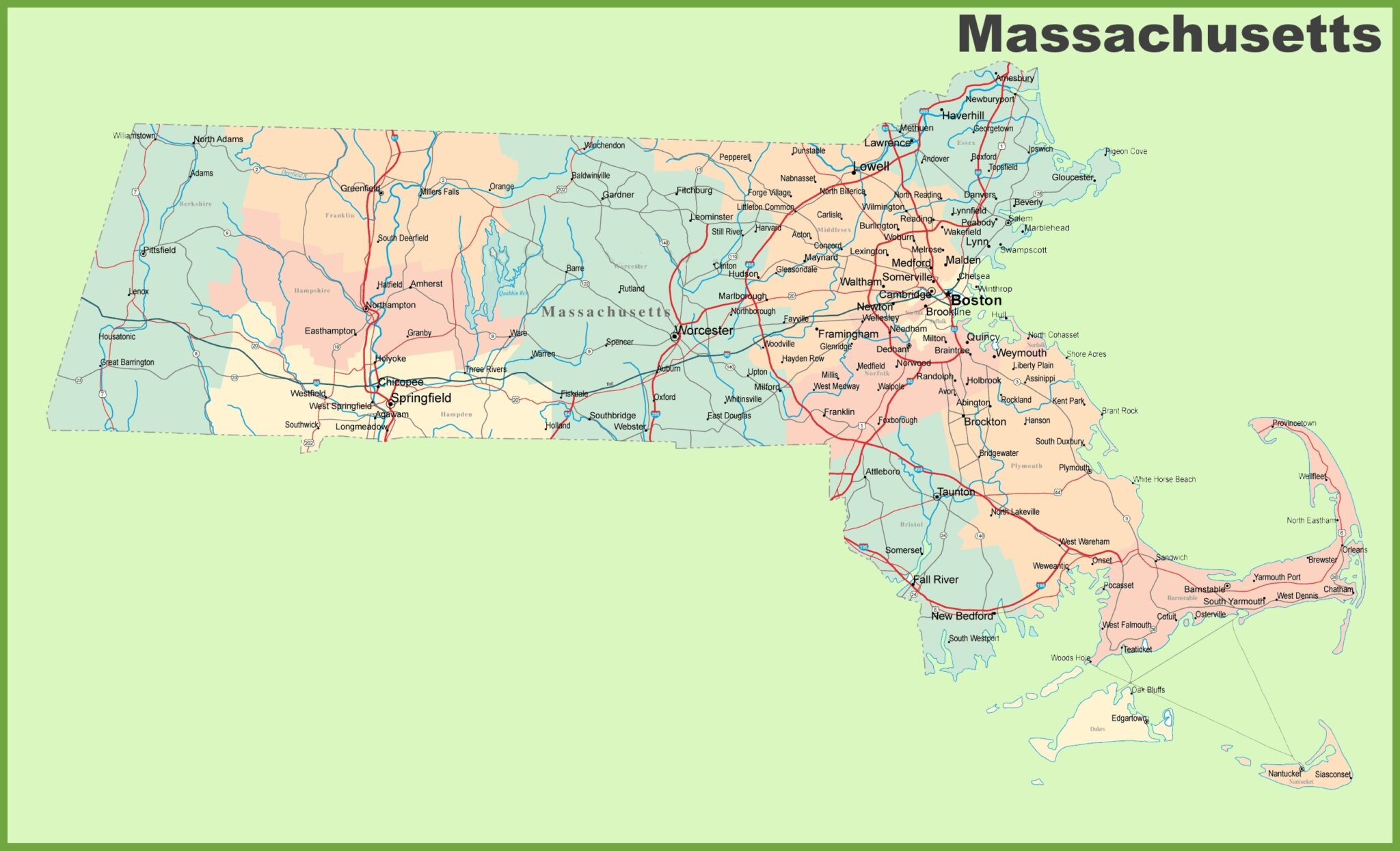 Massachusetts Map With Cities 2048x1245 