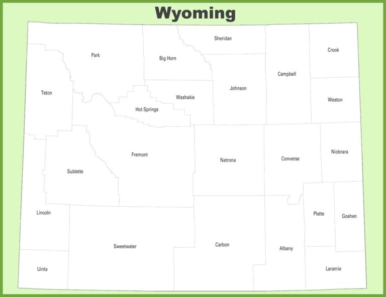 Wyoming County Map County Map With Cities 2837