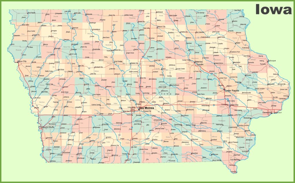 city map of Iowa