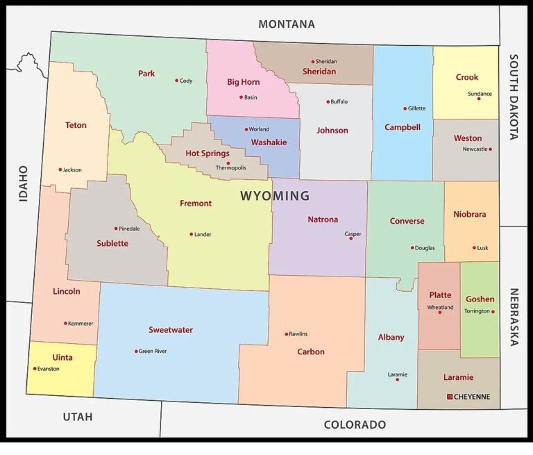 Wyoming County Map | County Map with Cities