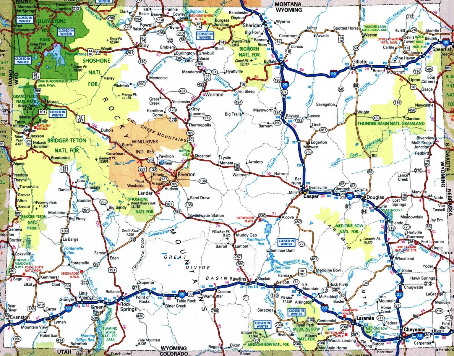 Map of Wyoming (WV) Cities and Towns | Printable City Maps