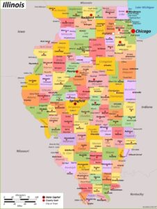 Illinois County Map | County Map with Cities