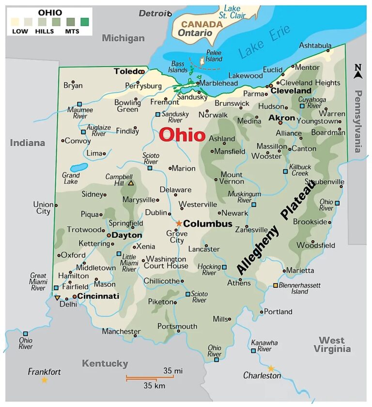 Map of Ohio Cities and Towns Printable City Maps