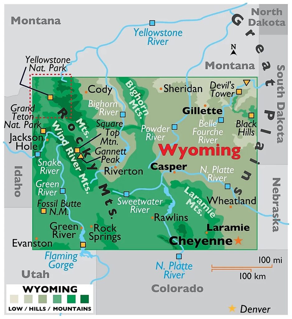 Map of Wyoming (WV) Cities and Towns | Printable City Maps