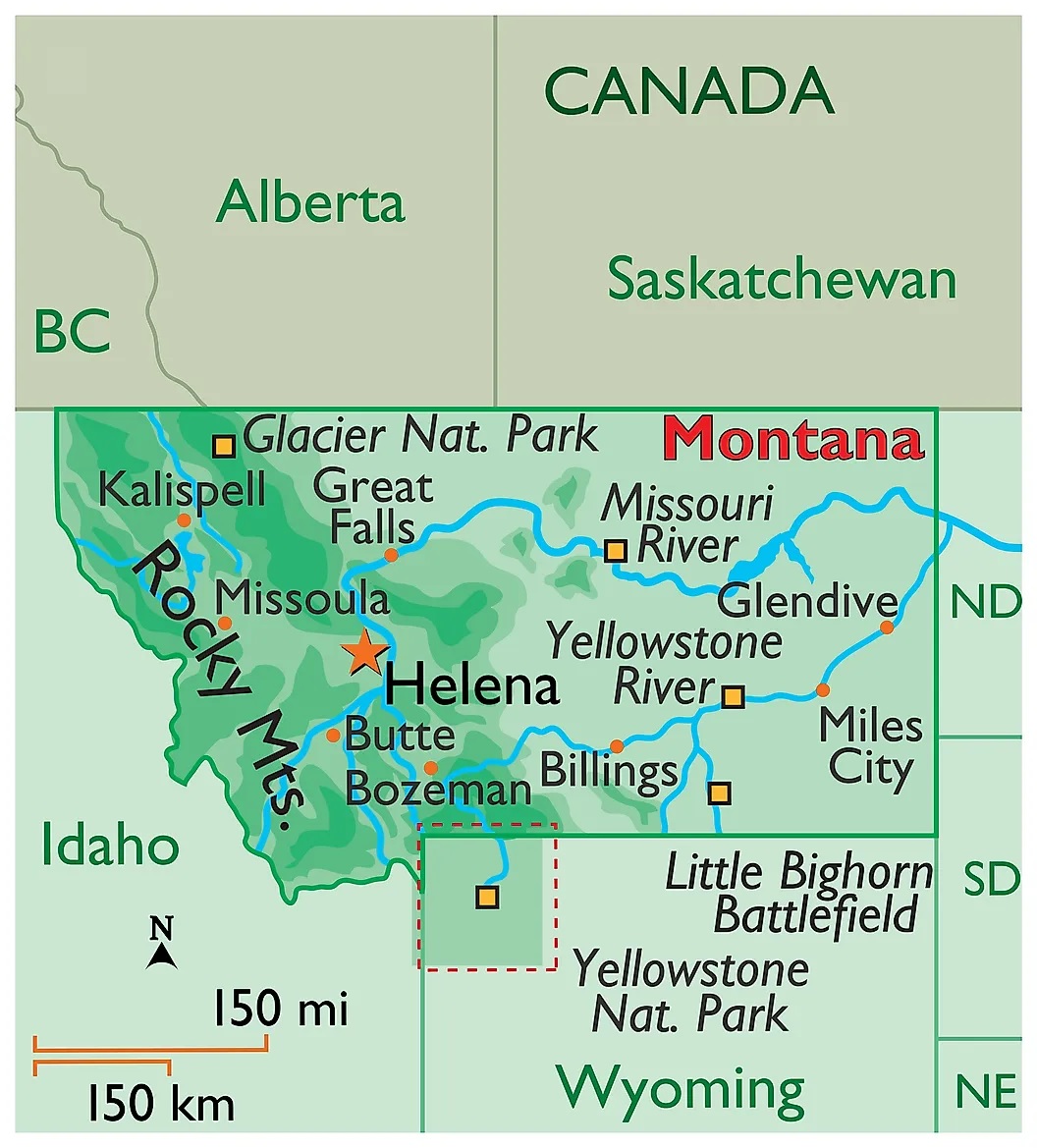 Map Of Montana Cities Towns