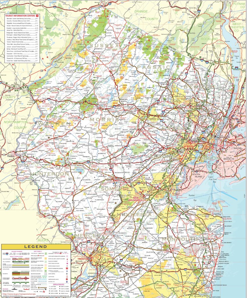 New Jersey (NJ) Map | State, Outline, County, Cities, Towns