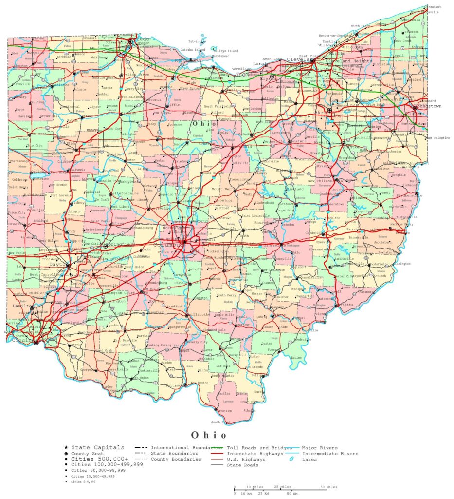 Map Of Ohio Cities And Towns Printable City Maps 5057
