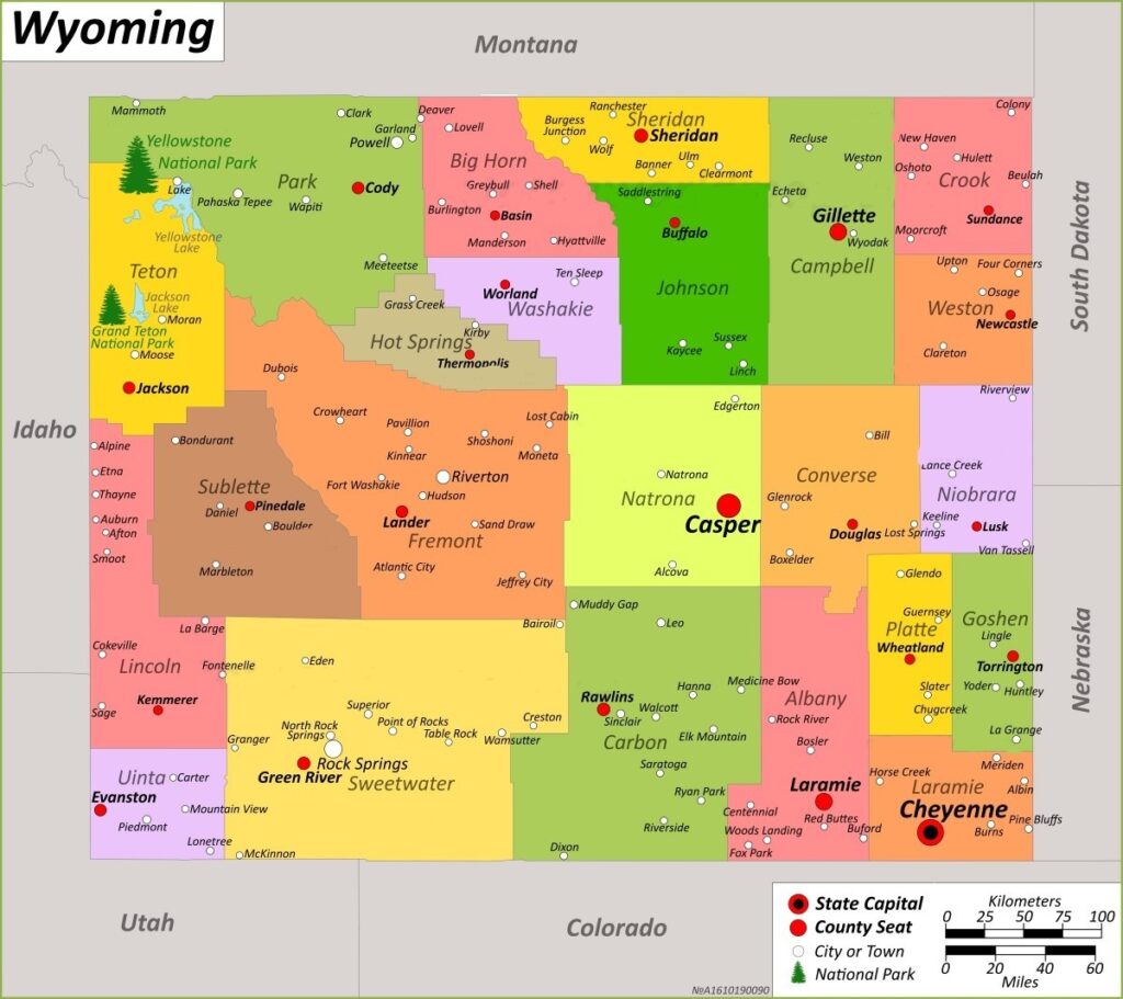 Wyoming County Map County Map With Cities