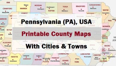 preview county map of Pennsylvania