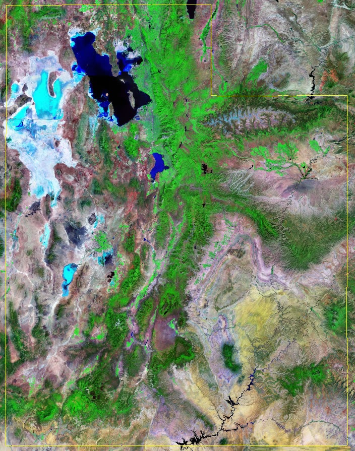 satellite image of utah