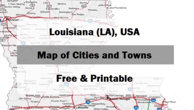 preview map of Louisiana with cities and towns