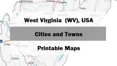 preview map of west virginai with towns and cities