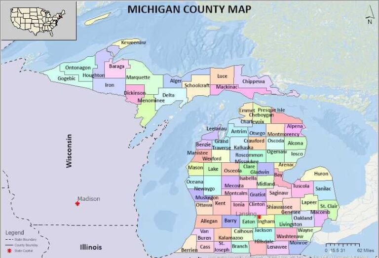 Michigan County Map County Map With Cities