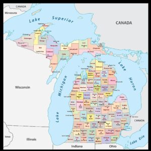 Michigan County Map | County Map with Cities