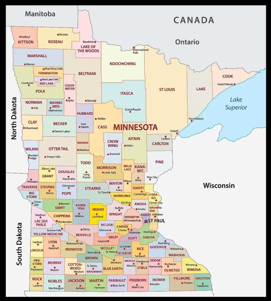 Map of Minnesota (MN) Cities and Towns | Printable City Maps